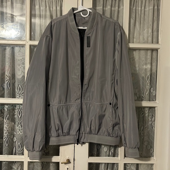 Men’s Alexander Wang Windbreaker Jacket Lightweight Grey Zip Up Size 2XL - Picture 1 of 5
